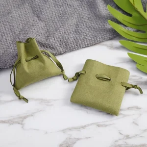 Fashion Suede Recyclable Dustproof Luxury Drawstring Closure Jewelry Storage Keychain Pouch