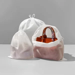 Fashion Thick Non Woven Reusable Luxury Handbag Dust Cover Drawstring Storage Bag Clothes Organizer Eco Friendly