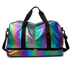 Fashion Waterproof Colorful Women Crossbody Yoga Travel Gym Bags Large Capacity Sport Duffel Bag With Shoe Compartment
