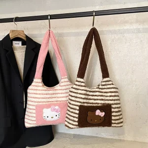 Fashion Winter Loop Pile Fleece Plush Lining Single Open Crossbody Shoulder Bag Cute Women’s Large Capacity Outdoor