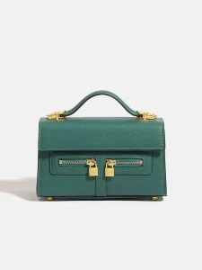 Fashion Woman Vintage Bohemian Style PU Leather Crossbody Handbag with Two Straps Waterproof
