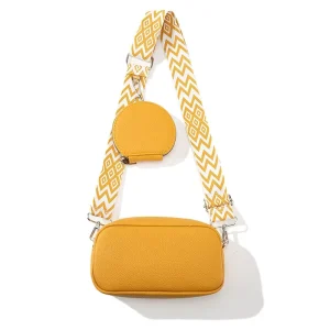 Fashion Women’s Cross Body Handbag Wide Shoulder Straps Multi Functional Mobile Phone Bag Durable PU Zipper Small Coin Lady