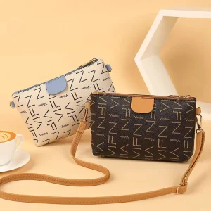 Fashion Women’s PU Leather Crossbody Shoulder Messenger Bag with Zipper Closure