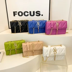 Fashion Zipper Trendy Crossbody Chain Bag High Quality PU Shoulder Bag Luxury Bags for Women Famous Brand Handbag