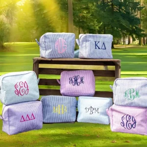 Fashionable Cosmetic Bag Zipper Large Capacity Portable Makeup Bag Customized Striped Makeup Bag