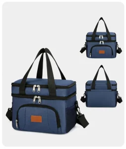 Fashionable Double Insulated Outdoor Picnic Bag Zipper Waterproof EVA Fresh Lunch Bento Bin Storage Thickened Ice Box