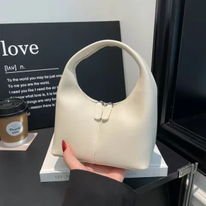 Fashionable Elegant Solid Color Light Luxury Style Handbag Zipper Closure Single Strap Portable Women’s Small Mobile Phone Bag