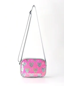 Fashionable Ladies Casual Crossbody Shoulder Bag Single Strap Paillette Heart Heart Girls Shoulder Bag Portable Waterproof