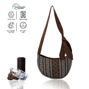 Fashionable Lady Crossbody Knitted Shoulder Bag Single Strap Waterproof Portable Zipper Closure Polyester Purse Design Women