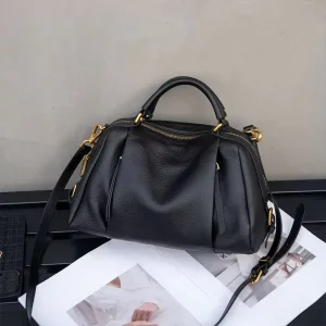Fashionable Lady’s Top Grain Genuine Leather Bag Water Resistant Single Strap Crossbody Shoulder & Handbag