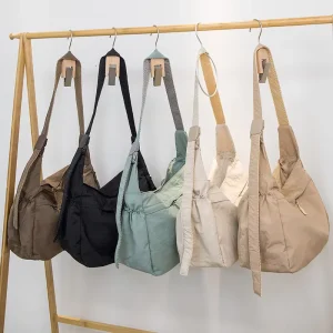 Fashionable Lightweight Large Capacity Women’s Crossbody Shoulder Bag New Model Simple Versatile Nylon ZIP Closure