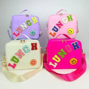 Fashionable Nylon Shoulder Strap Lunch Bag for Office Workers and Students Portable Insulated Lunch Bag
