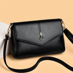 Fashionable PU Leather Women’s Crossbody Shoulder Bag Daily Use Simple Female Messenger Bag Multi Compartments Small Handbag