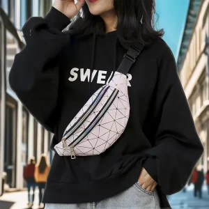 Fashionable Waist Bag Women Waist Women Banana Waist Wallet Holographic Laser Mobile Phone Chest Bag Bag for Girl or Boy Outside