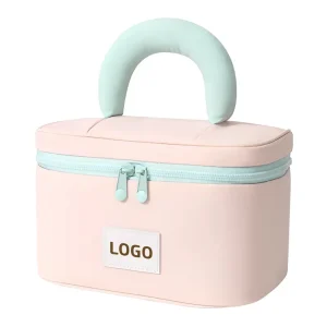 Fashional Mini Plush Pink Luxury Cute Valentines Wafle Cosmetic Bag With Your Own Logo