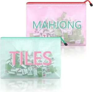 Fine Craftsmanship PVC Mahjong Storage Bag Waterproof Large Capacity Zipper Pouch For Mahjong Game Document Arrangement
