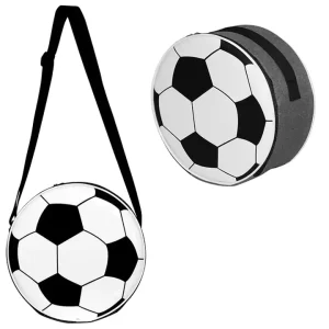 Football Pattern 600D Insulated Portable 5L Cooler Bag Office School Lunch Bag for Kids Adjustable Shoulder Strap Soft