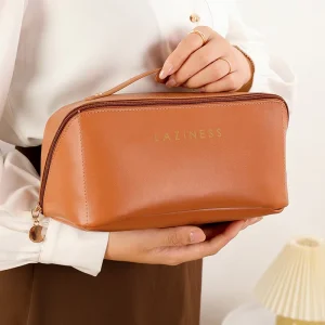 For RH2234 Fashion Large Capacity Travel Cosmetic Bag with Zipper Closure Multifunctional Storage PU Leather