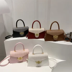 French Fashion Women’s Autumn Vintage Chic Casual Small Square Trendy Simple Large Capacity Crossbody Bag Polyester Cover