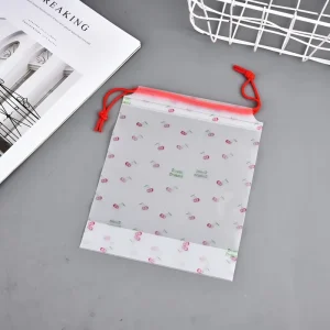 Frosted PE Drawstring Pouch Luxury Gift Packaging Bags Matte Clear Plastic Bags For Clothes Socks Accessory Boutique Factory