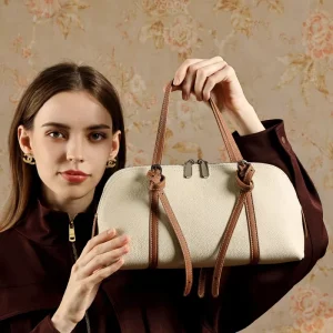 Genuine Full Grain Leather Zipper Tote Crossbody Underarm Shoulder Bag Versatile Handbag