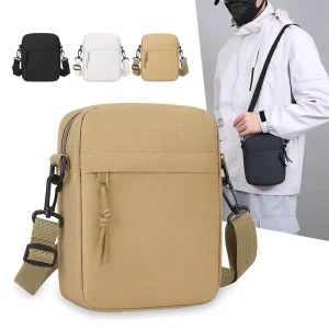 Genuine Leather Chains Crossbody Shoulder Bag Men Small Large Capacity Casual Mini Phone Sling Leisure Travel Style Breathable
