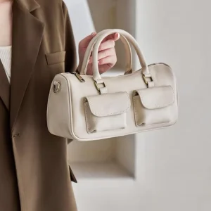 Genuine Leather Handbag Women New Fashion Versatile Pillow Bag Simple Retro Elegant Shoulder Crossbody Bag
