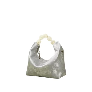 Genuine Leather Handbag for Women Single Handle Polyester Lined Shoulder Bag with Cowhide Satin Trim