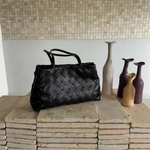 Genuine Leather Quilted Woven Tote Bag Handmade Large Capacity Shoulder Bag Underarm Bag Customized Women’s Bag Manufacturer