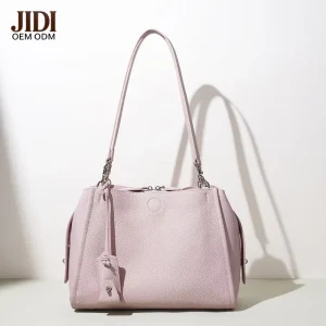 Genuine Leather Shoulder Bag Minimalist Designer Boston Women’s Bag High end and Large Capacity Underarm Bag Custom logo