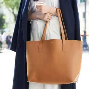 Genuine Leather Summer Shoulder Soft Pebbled Tote Bag Handcrafted Women’s Daily Laptop Handbag Zipper