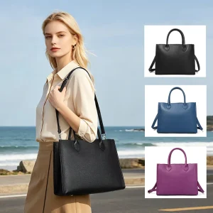 Genuine Leather Tote Bag Handbag Women Large Capacity Top Handle Crossbody Shoulder Bag Leather Travel Work Handbag