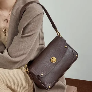 Genuine Leather Women Bag Small Square Shoulder Crossbody Bag Spring Summer Chain Strap Purse