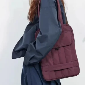 Geometric Lady Nylon Urban Simplicity Single Shoulder Bag Multi Purpose Tote Pad Laptop Protective Commuting Zipper