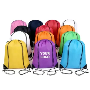 Gift Waterproof Drawstring Backpacks 210D Polyester Sports Drawstring Bags Custom Logo Drawstring Bag