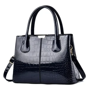 Glossy Sequined Zipper Women’s Handbag New Stone Pattern Large Capacity Shoulder Crossbody Bag
