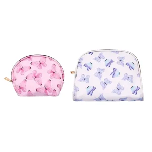 Gmagic Low MOQ Random Gold Portable Women PU Leather Toiletry Pouch Travel Make up Bag Brush Cosmetic Bag Case