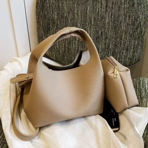 Grainy Texture Women’s Fashion Handbags Tote Bags Factory Direct Minimalist Hobo Bag Pouch Set for Retailer