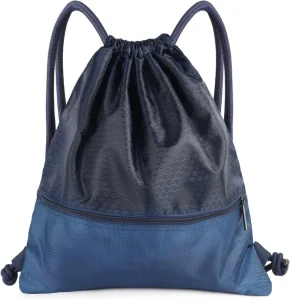 Gym Drawstring Bags Swim Bag for Men Women Drawstring Backpack Bag Custom Waterproof Draw String Back Sack with Zip Pocket
