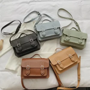 Hand Woven Single Strap DIY Lady Shoulder Bag PU Handbag Customizable for Women