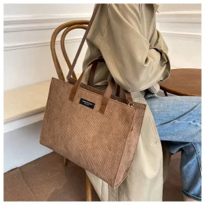 Handbags for Women Corduroy Satchel Shoulder Bags Ladies Totes Crossbody Bag for Women Vintage Shopper Shopping Bags
