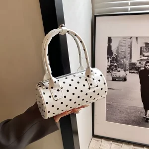 Handheld Cylinder Bag Women Korean Style Niche Single Shoulder Crossbody Bag Versatile Boston Polyester