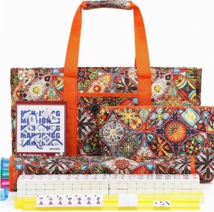 Handheld Mahjong Tote 3-Piece Set Large Capacity Travel Toiletry & Cosmetic Bag Portable Multifunctional Organizer