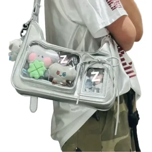 Handmade Ita Crossbody Bag for Anime Fans Niche Design Aesthetic Small Appetite Fashion Style with Zip Closure Polyester Lining