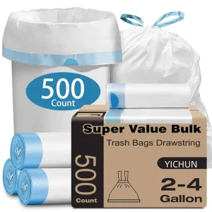 Heavy Duty 13 Gallon Custom Logo Printed HDPE Rubbish Garbage Bag Plastic Drawstring Trash Bag Bin Liners