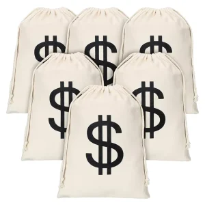 Heavy Duty Canvas Cash Sack Bags with Drawstring for Mailing and Transit Custom Orders Accepted