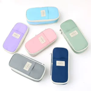 High Appearance Japanese Primary Secondary School Students Large Capacity Pencil Case Simple Solid Color Pencil Pouch Bag case