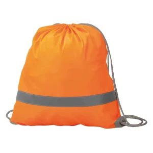 High Density Polyester Promotional Safety Reflective Drawstring Bag OEM Sports Gym Backpack with Logo