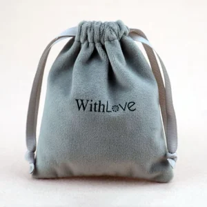 High Density Velvet Drawstring Packaging Pouch Bag with Custom logo for Jewelry Beauty and Makeup Storage Travel Packaging