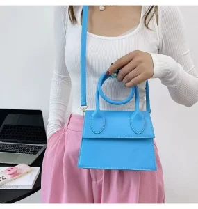 High End Crossbody Bag for Women Small Square Trendy Elegant Autumn Casual Shoulder Polyester PU